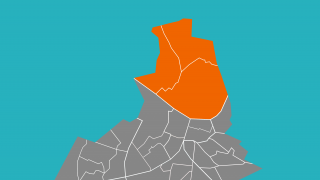 Kaartje van de stad met het stadsdeel Noord uitgelicht
