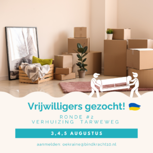 Flyer vrjiwilligers gezocht voor inrichten noodopvang oekraine