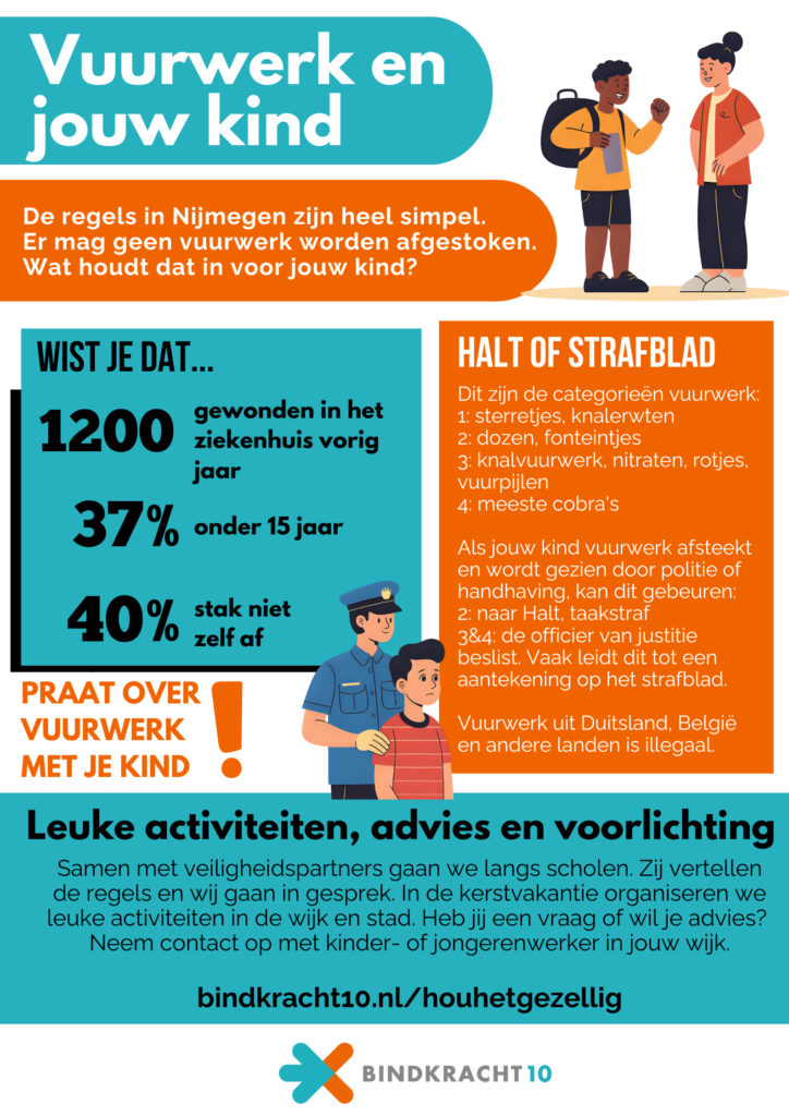 flyer met tekst oer vuurwerk