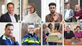 banner met 6 foto's uit ons jaarverslag