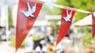 vlaggetjes met het symbool van vrijheidssoep